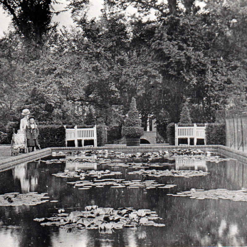 Photograph in approximately 1907 of Lower Lily Pond.