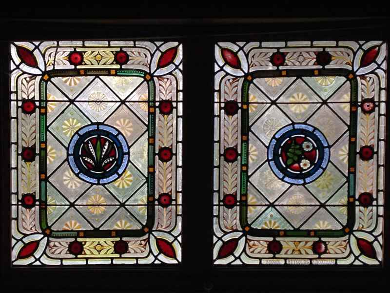 Stain Glass above the Billiards Room Doors