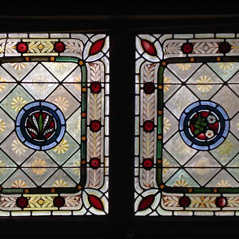 Stain Glass above the Billiards Room Doors