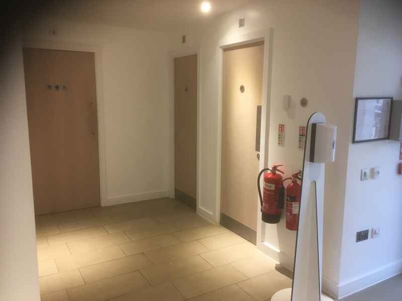 Inside toilets cafe building