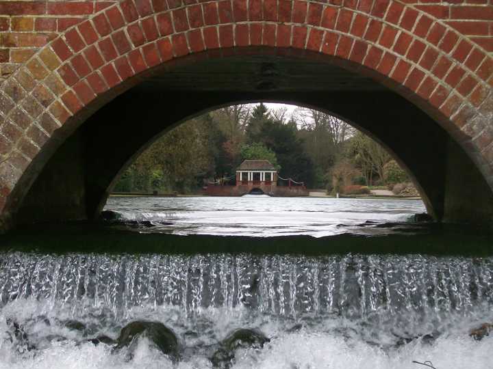View under bridge in Russell Gardens