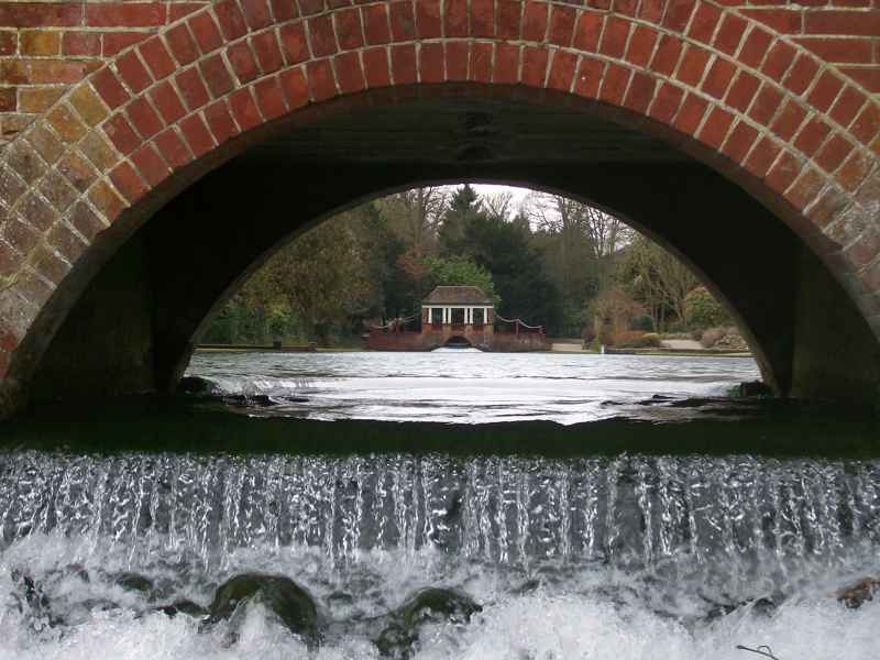 View under bridge in Russell Gardens