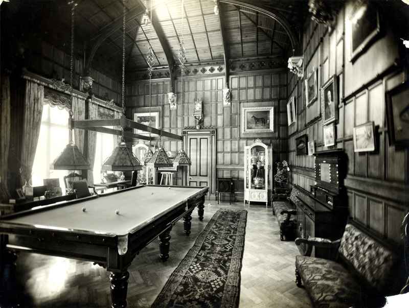 A historic photograph of the original Billiards Room.