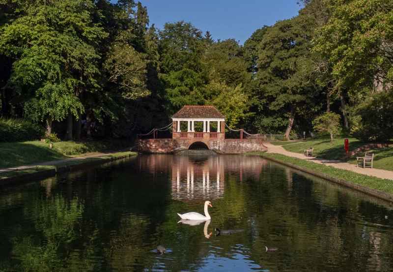 A photograph of the ornamental pond, situated in Russell Gardens.